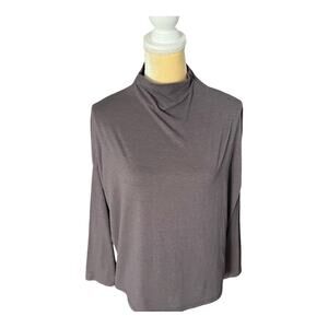 Clara Sun Woo Boxy Mock Turtleneck Top shirt Size Medium